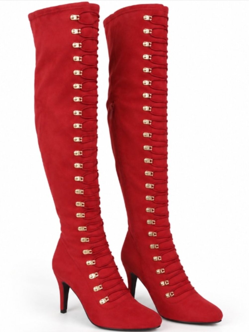 Journee Collection Womens Trill Stiletto Heel Over the Knee Boots
